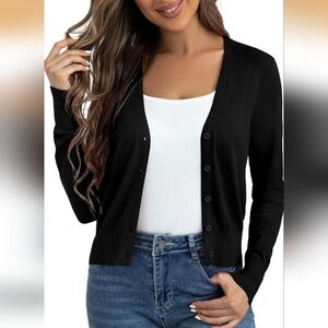 Black Women's Cardigan Sweater XL